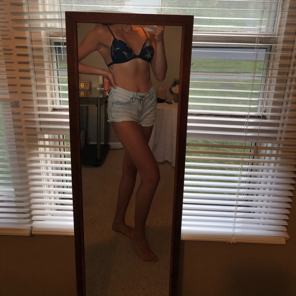 Aerie Navy Blue & Silver Star Bikini Top